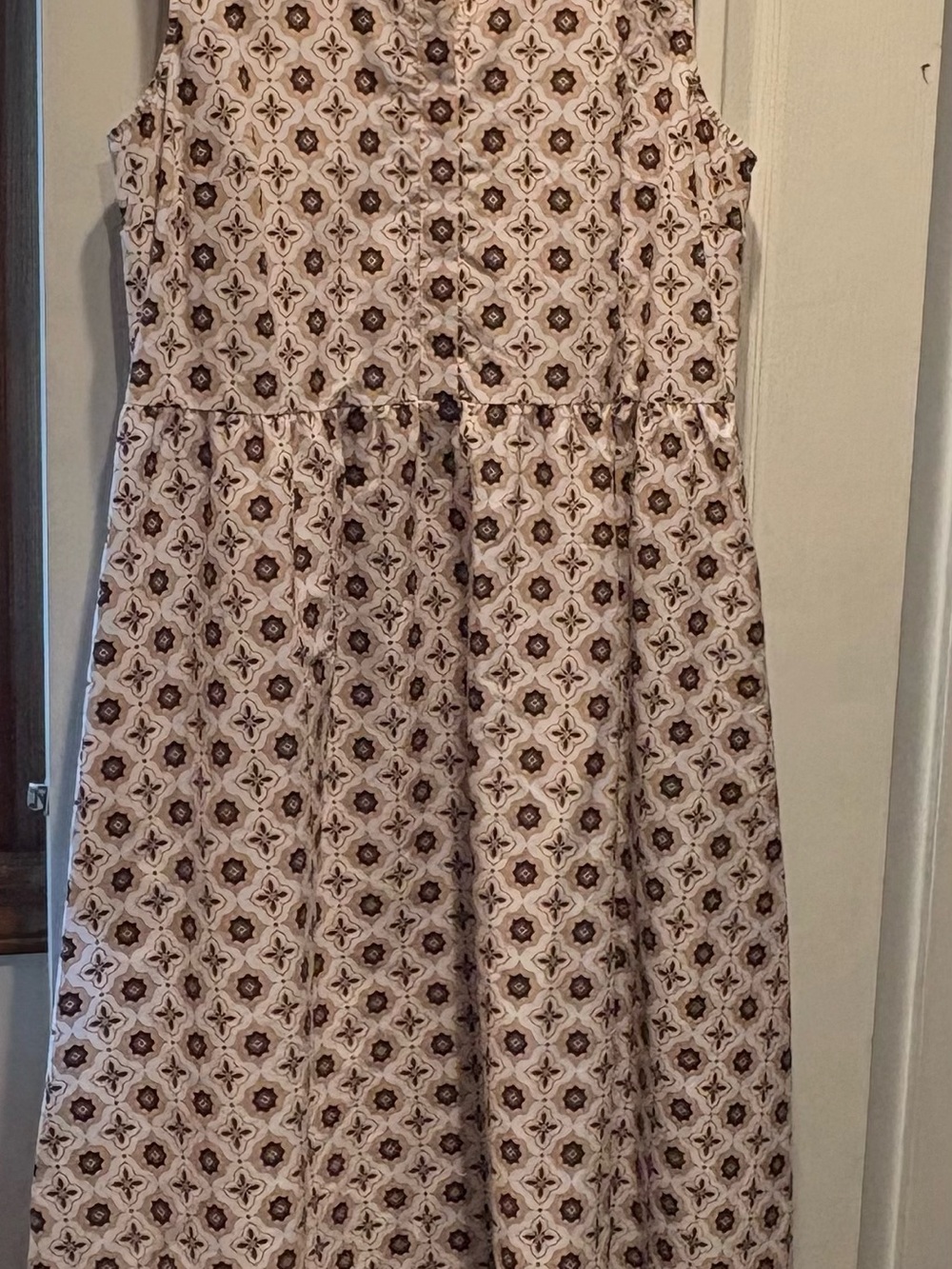 croft & barrow Beige and Brown Floral-Medallion Midi Dress